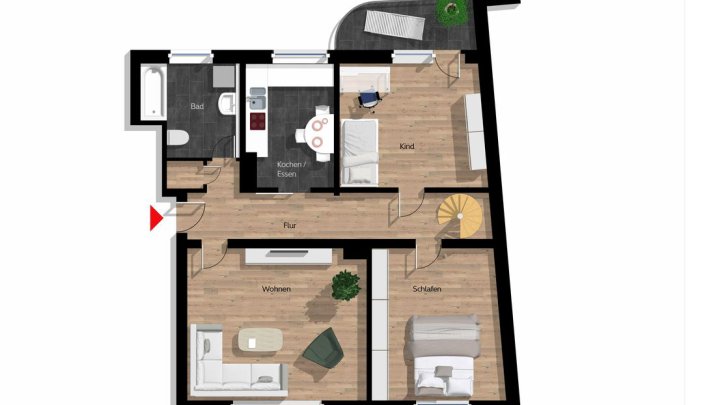  Familien-Maisonette-Wohnung mit Weitblick über den Dächern von Hagen