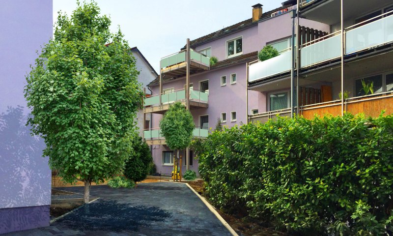  Eigentumswohnung mit Terrasse zur idyllischen Lage, zwischen Dürener- und Ellerstraße in Solingen.